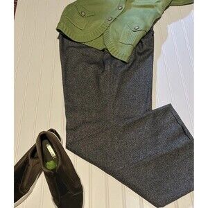 Talbots Classic Dress Pants Black Gray Tweed Lined Trousers Petite Size 18WP